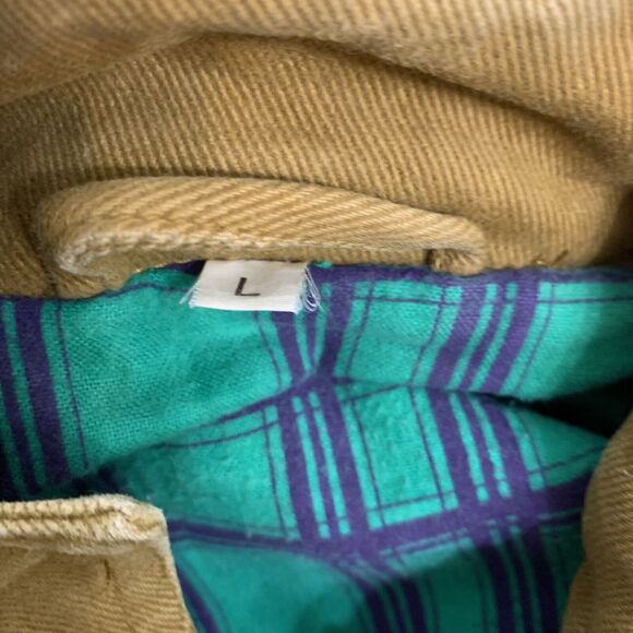 Vintage 90s Slick Jeans Mens Large Skate Baggy Heavy Denim Hooded Chore Coat - Picture 6 of 7